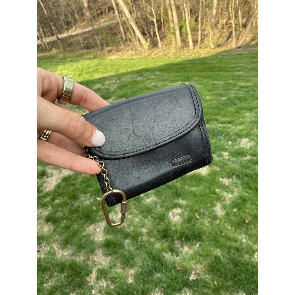 Vintage Coach 7219 Black  Multifunction Purse Wallet WITH Keychain Bag‎ Charm